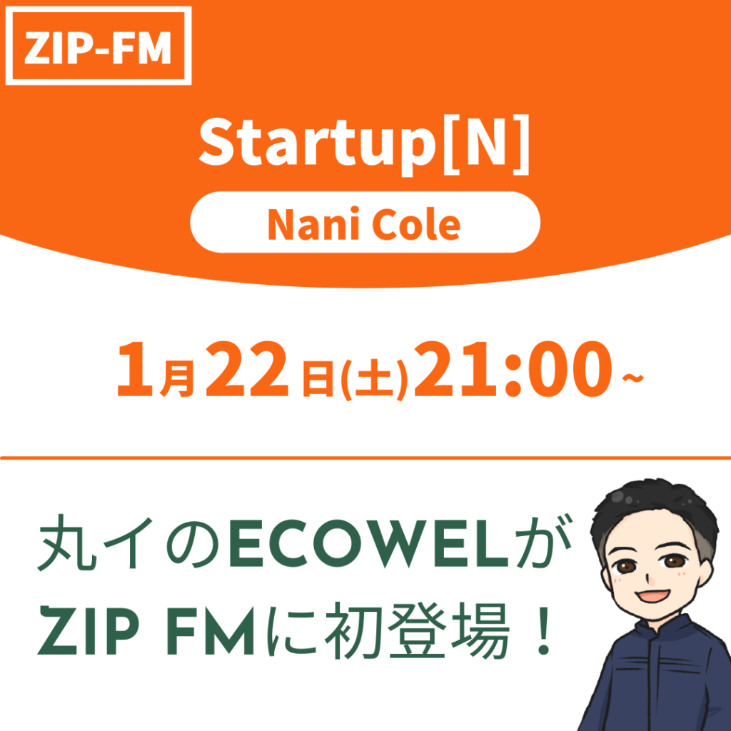 丸イのECOWEL エコウェル がZIP FMに初登場!